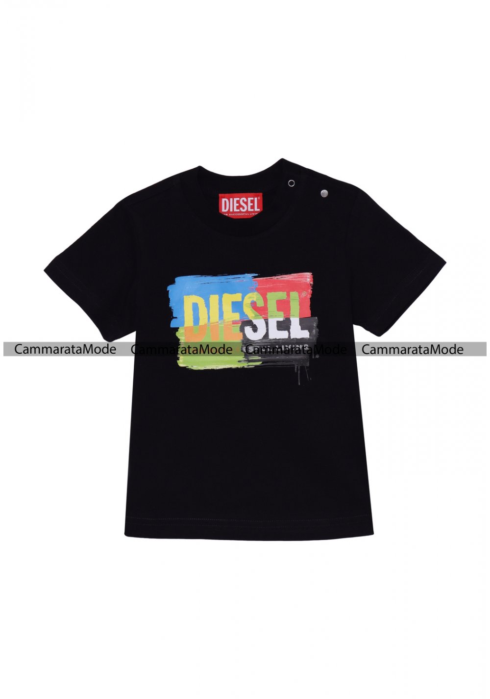 Diesel bambino Maglietta MAREA - T-shirt nero maniche corte logo davanti <br />  <br />
