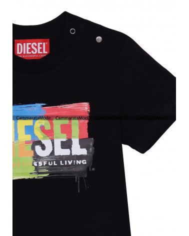 Diesel bambino Maglietta MAREA - T-shirt nero maniche corte logo davanti <br />  <br />