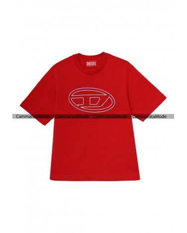 Diesel bambino maglietta GOVAL - T-shirt rossa con stampa rilievo logo