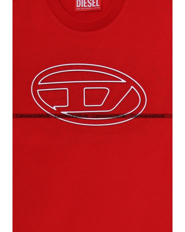 Diesel bambino maglietta GOVAL - T-shirt rossa con stampa rilievo logo