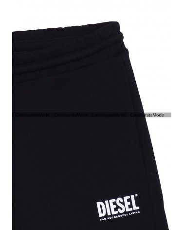 Diesel bambino bermuda DISHORT - Short nero in felpa garzata con piccolo logo