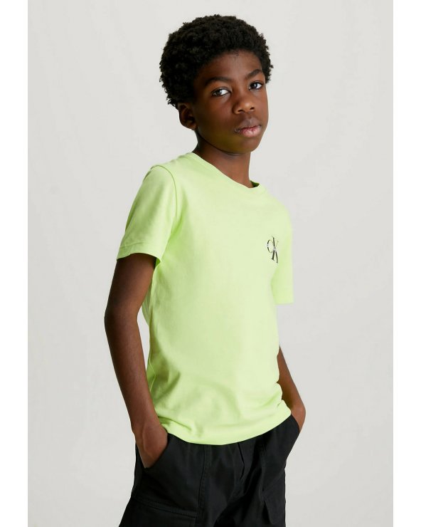 Calvin Klein bambini CHEST - T-shirt verde pistacchio con stampa logo CK