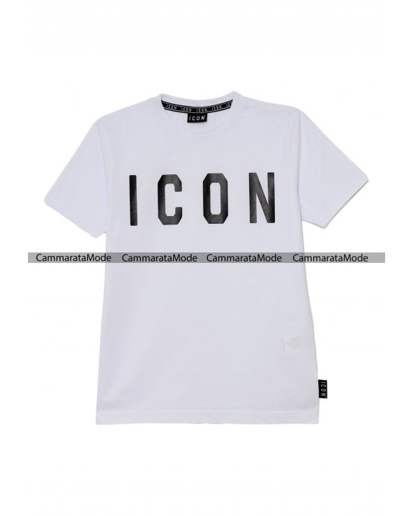 Completo bambino ICON - Set bianco T-shirt con bermuda logo in contrasto <br />  <br />