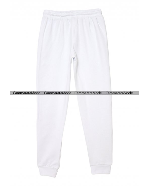 Pantalone uomo ICON - Pantafelpa bianco in felpa con grande logo nel davanti