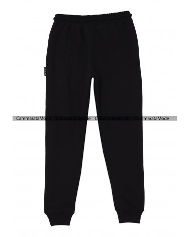 Pantalone uomo ICON - Pantafelpa nero in felpa con grande logo nel davanti in co