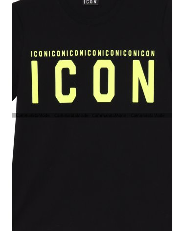 T-shirt uomo ICON - Shirt nera con grande logo nel davanti a maniche corte