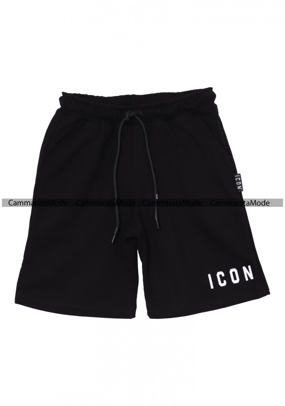 Bermuda uomo ICON - Short nero in felpa con logo mini sulla coscia