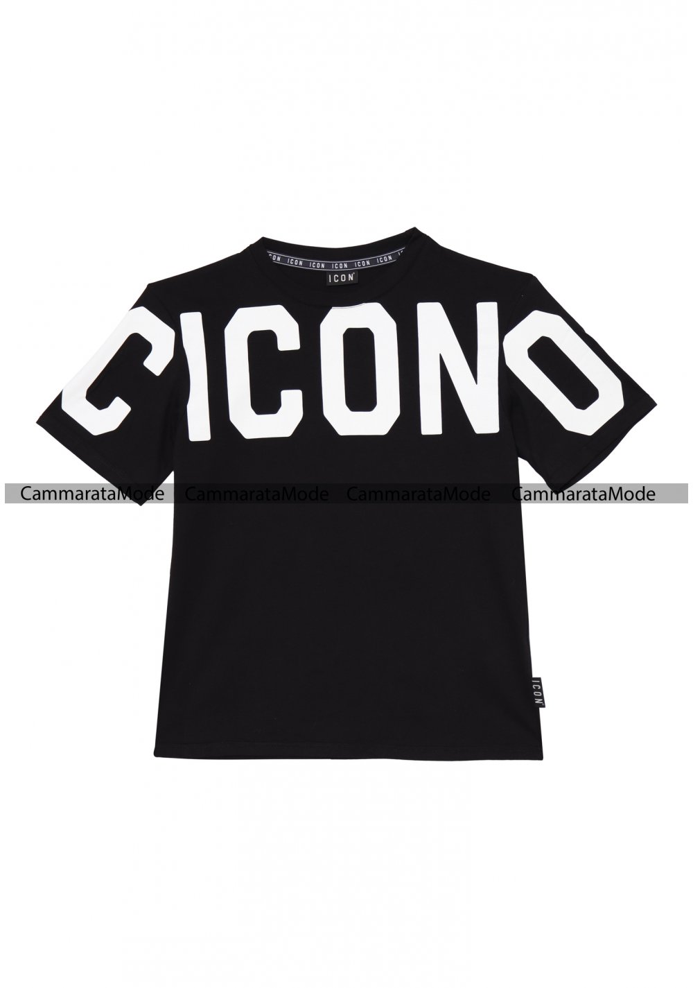T-shirt uomo ICON - Shirt nera con grande logo sulle spalle a maniche corte