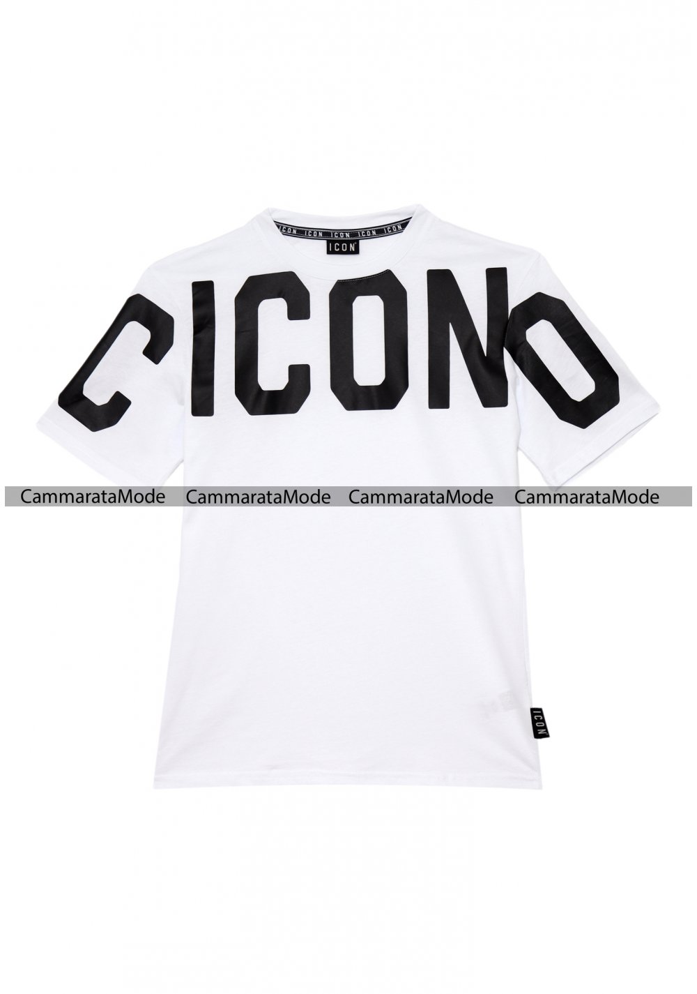 T-shirt uomo ICON - Shirt bianco con grande logo sulle spalle a maniche corte