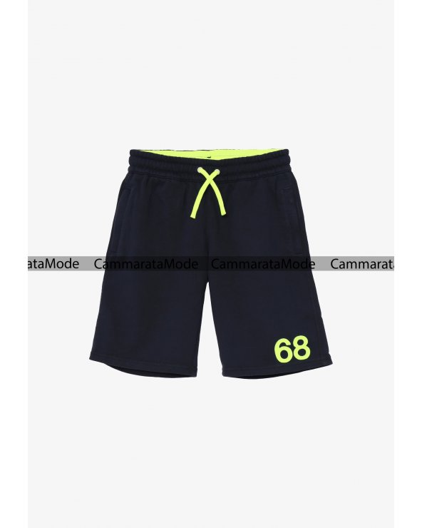 Sun68 bermuda bambino BERFLU - Shorts blu in cotone con logo AX fluo