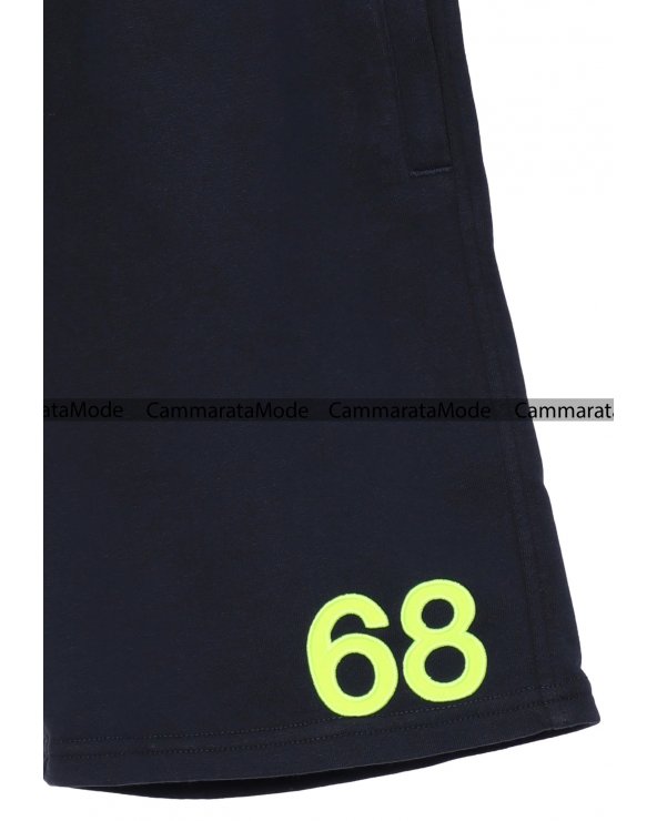 Sun68 bermuda bambino BERFLU - Shorts blu in cotone con logo AX fluo