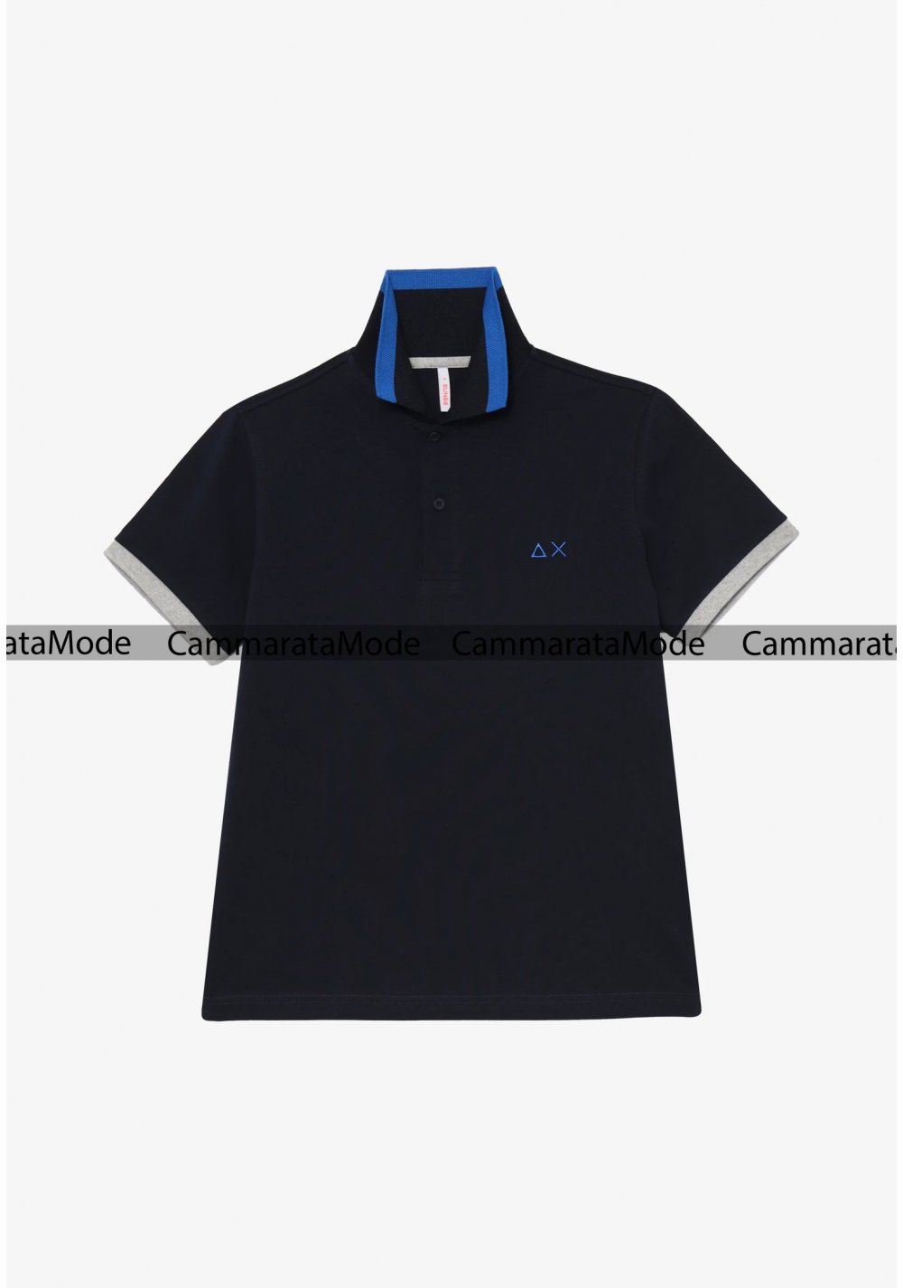 Sun68 bambino T-shirt polo RIGHIN - Polo blu logo AX maniche corte con riporti