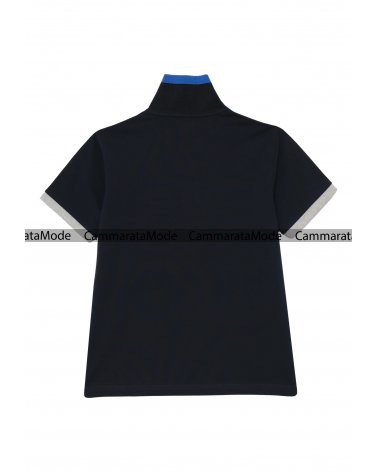 Sun68 bambino T-shirt polo RIGHIN - Polo blu logo AX maniche corte con riporti