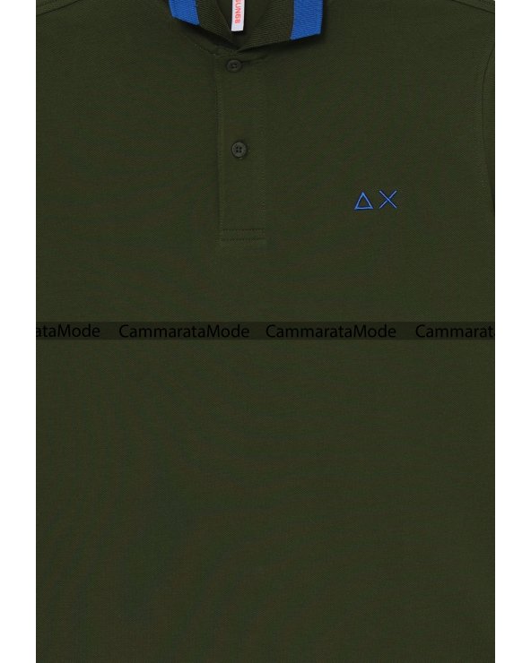 Sun68 bambino T-shirt polo RIGHIN - Polo verde logo AX maniche corte con riporti