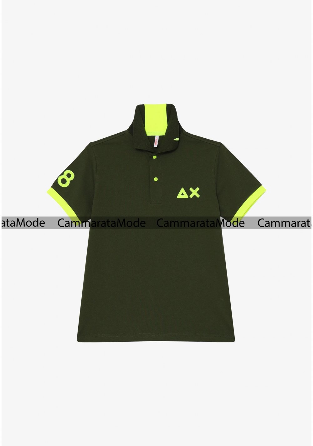 Sun68 bambnino T-shirt polo FLIUON - Polo verde a maniche corte in piquè