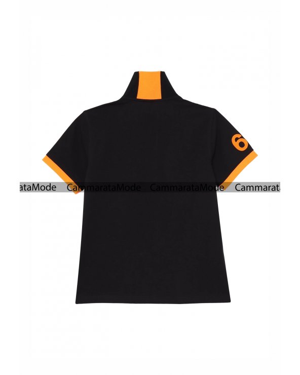 Sun68 bambnino T-shirt polo FLIUON - Polo nero a maniche corte in piquè