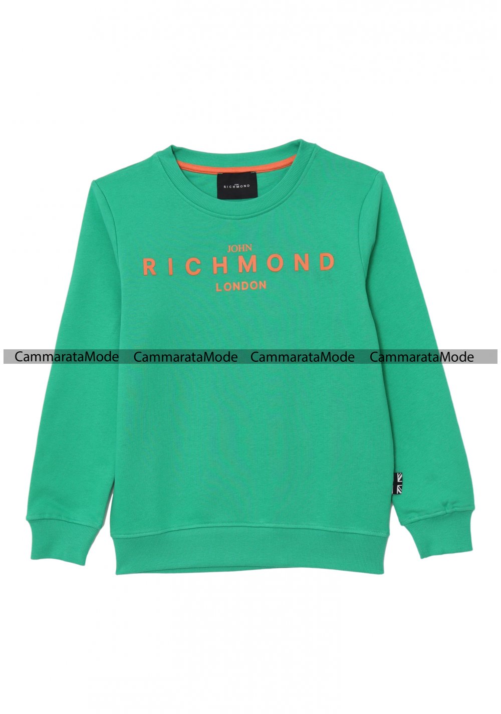 Richmond bambino Felpa BASIRICH - Felpa verde a girocollo con logo in gomma