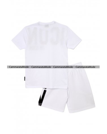 Completo bambino ICON logo - Set bianco T-shirt e bermuda con grande logo
