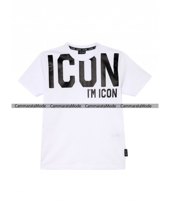 Completo bambino ICON logo - Set bianco T-shirt e bermuda con grande logo