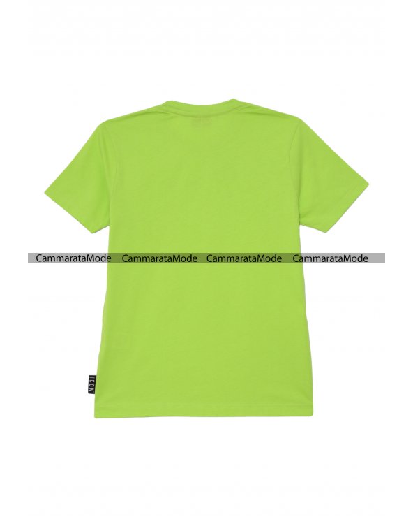 T-shirt verde lime ICON - Shirt in cotone con logo ICON a maniche corte