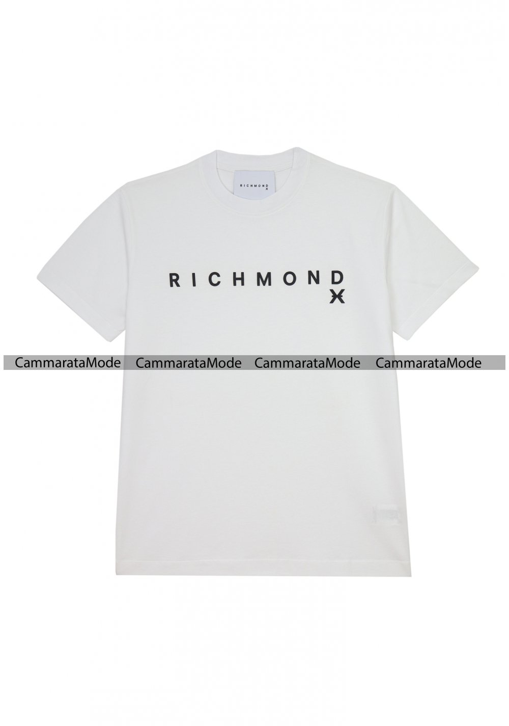 Richmond Tshirt bianca logo da uomo, cotone a girocollo