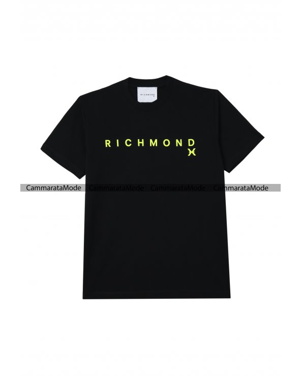Richmond uomo t-shirt nera, maniche corte in cotone
