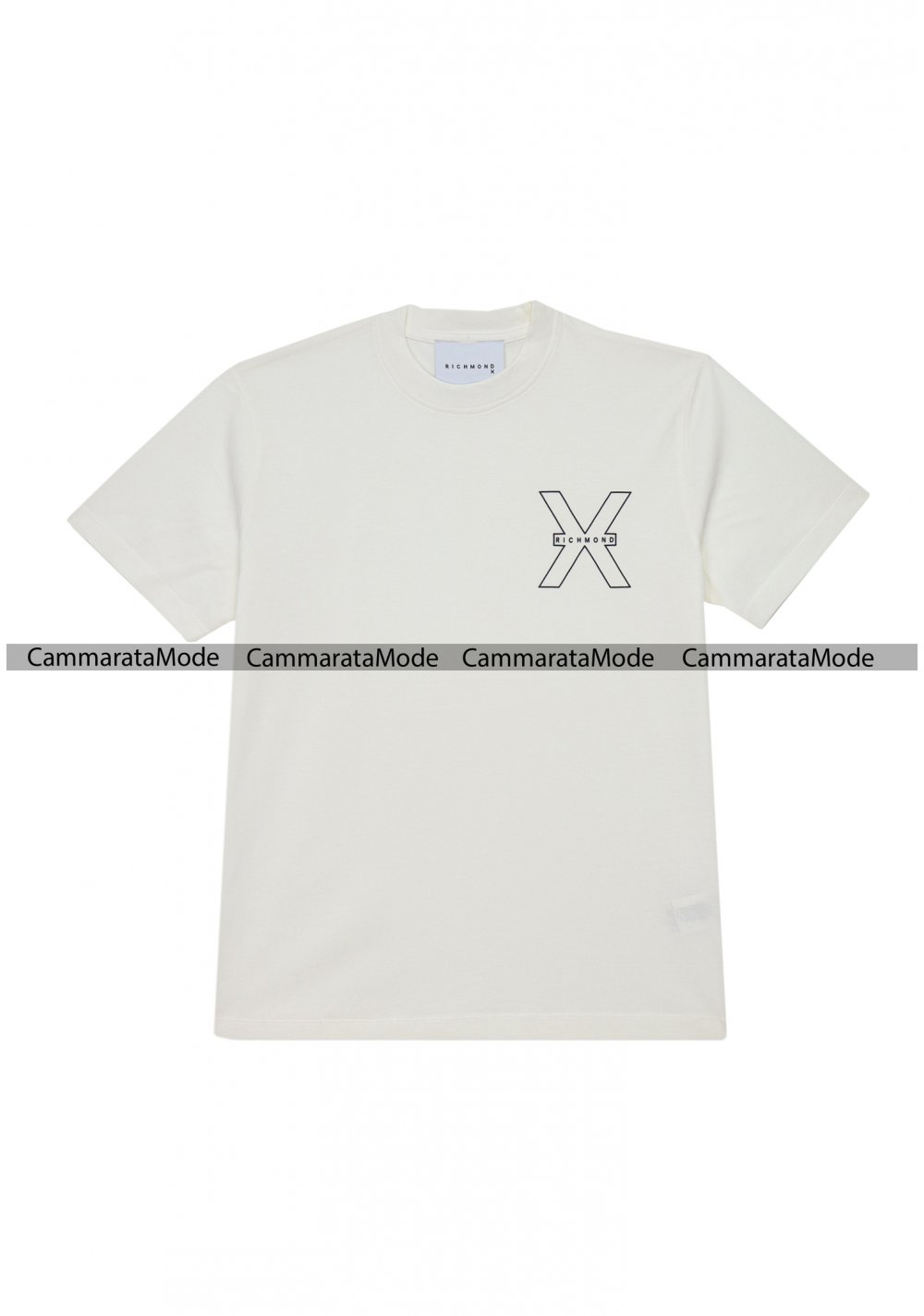 Richmond TIXLOGO - T-shirt panna con stampa da uomo