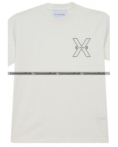 Richmond TIXLOGO - T-shirt panna con stampa da uomo