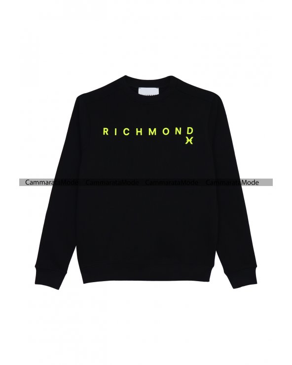 Richmond Felpa nero WEARLY - uomo logo gomma