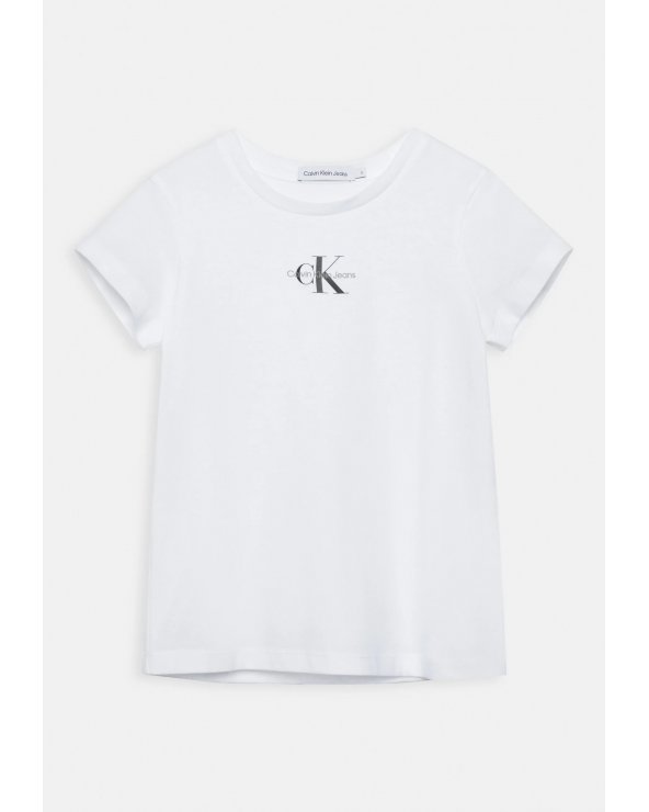 Calvin Klein Jeans bambina MICRO MONOGRAM - T-shirt bianca con stampa