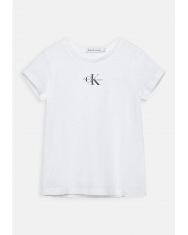 Calvin Klein Jeans bambina MICRO MONOGRAM - T-shirt bianca con stampa