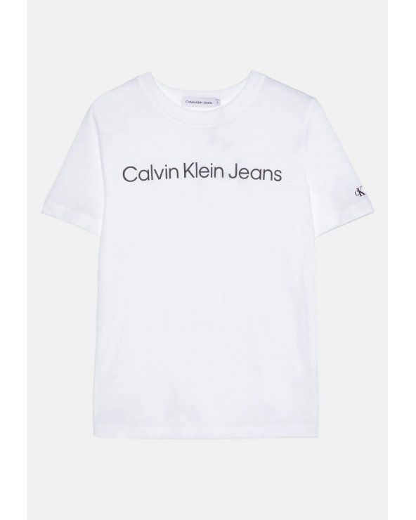 Calvin Klein Jeans bambini LOGO UNISEX - T-shirt bianca con stampa