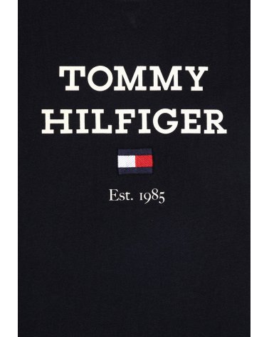 Tommy Hilfiger bambini LOGO TEE - T-shirt blu scuro con stampa