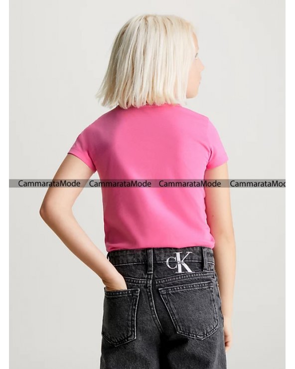 Calvin Klein Jeans bambina MARBLE PINK - T-shirt rosa con stampa maniche corte