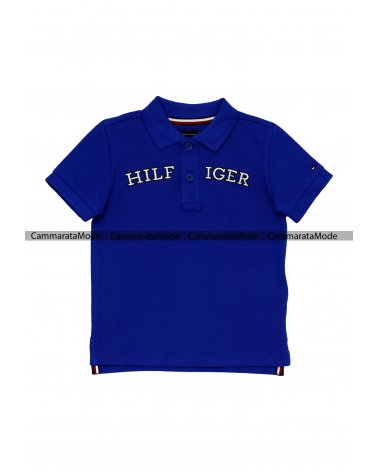 Tommy Hilfiger bambini GILIETE - Polo royal in piquet di cotone con logo davanti