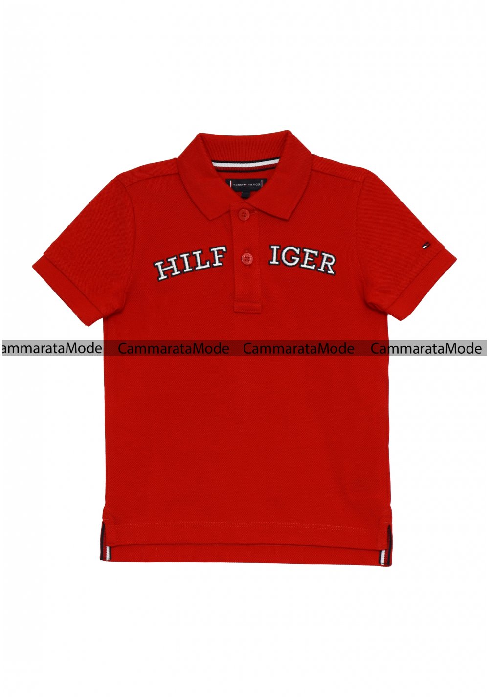 Tommy Hilfiger bambino REDITY - Polo rossa tessuto piquet logo davanti