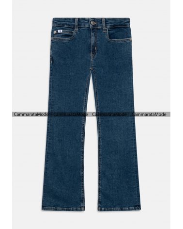 Calvin Klein Jeans bambina, FLARE - Jeans a zampa blu denim, cinque tasche