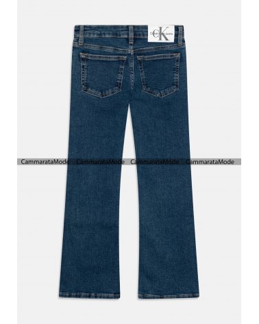 Calvin Klein Jeans bambina, FLARE - Jeans a zampa blu denim, cinque tasche