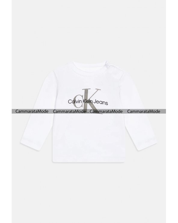 Calvin Klein Jeans bambini MONOGRAM UNISEX - Maglietta bianca a manica lunga