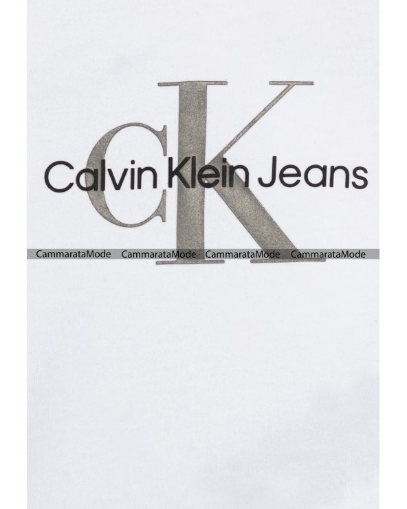 Calvin Klein Jeans bambini MONOGRAM UNISEX - Maglietta bianca a manica lunga