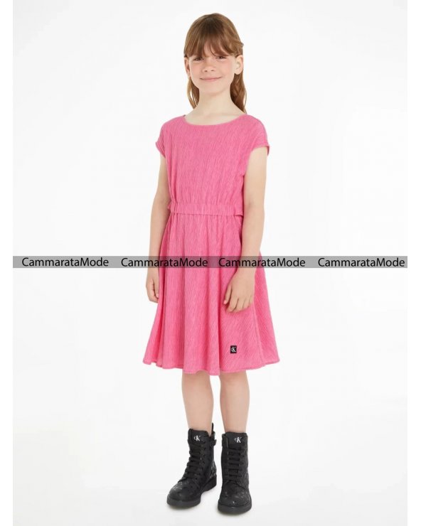 Calvin Klein Jeans bambina MADAME - Abito rosa elegante, girocollo
