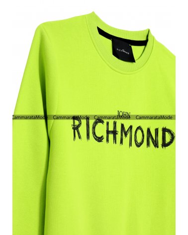 Richmond bambini DROMES - Felpa verde lime, girocollo logo anteriore