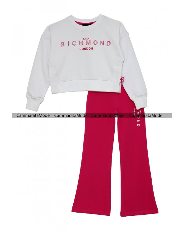 Richmond bambina TOLES - Completo bianco felpa con leggings