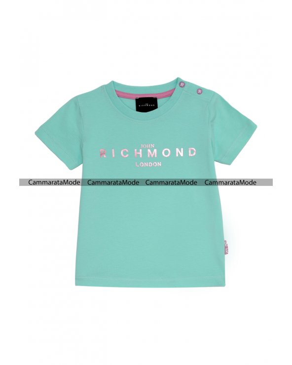 Richmond bambina WACHI- T-shirt verde stampa glitter