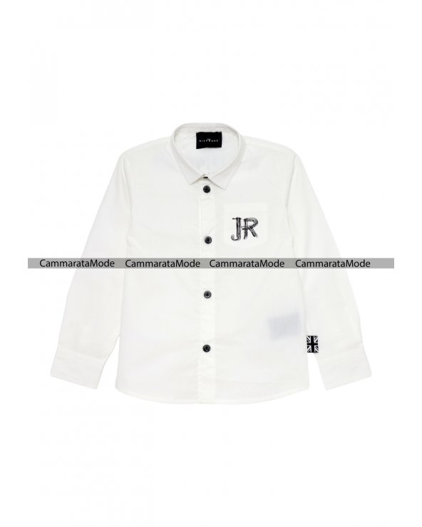 Richmond bambino EASSERT - Camicia bianco di cotone con logo