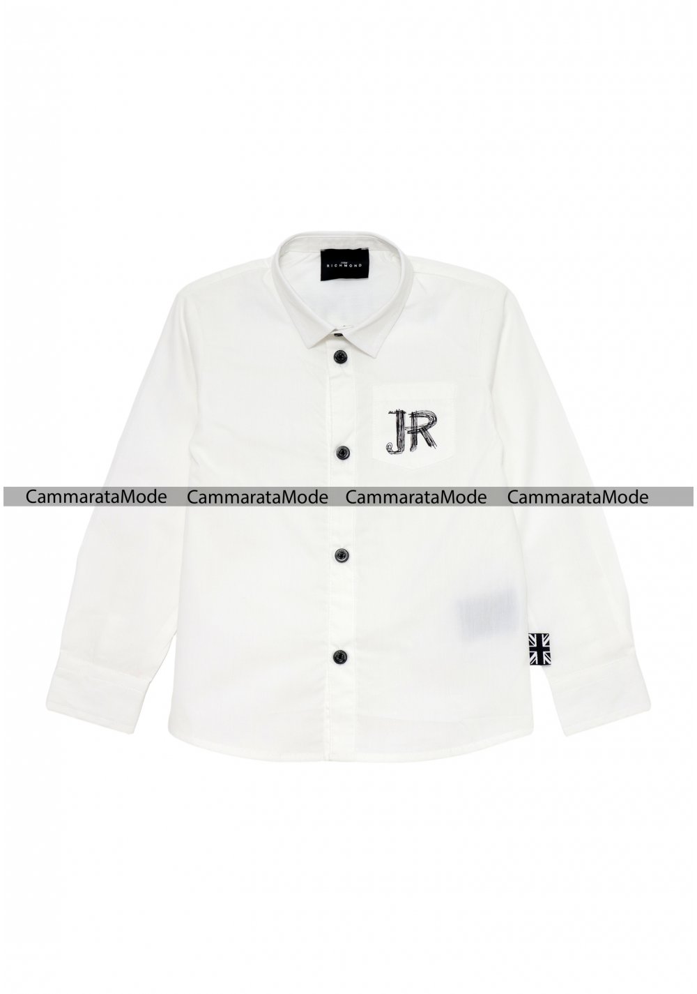 Richmond bambino EASSERT - Camicia bianco di cotone con logo