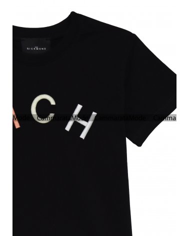 Richmond bambino KABALEBO - T-shirt nero con stampa logo ricamato