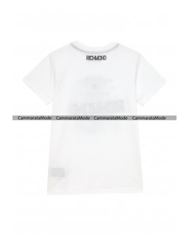 Richmond bambino KIFIA - T-shirt bianco con stampa e logo ricamo
