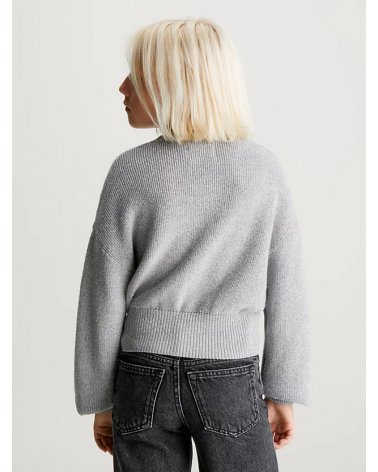 Calvin Klein Jeans bambina LUREX - Pullover in filo lurex grigio