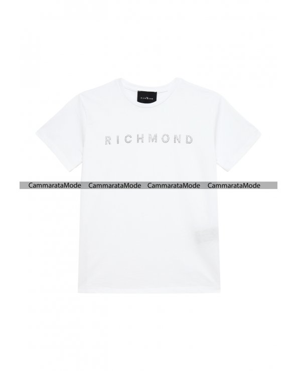 Richmon bambina NONAM - T-shirt bianca con stampa in strass